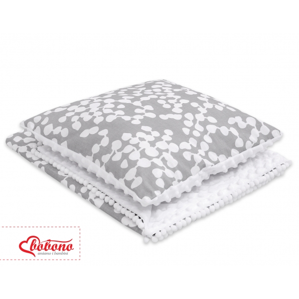 Set: Wendedecke doppelseitig + Kissen - Bubbles grau
