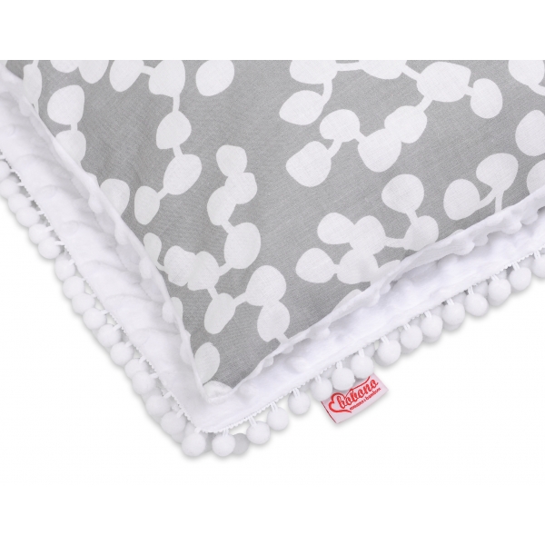 Set: Wendedecke doppelseitig + Kissen - Bubbles grau