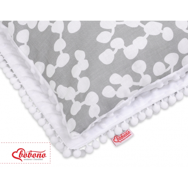 Set: Wendedecke doppelseitig + Kissen - Bubbles grau