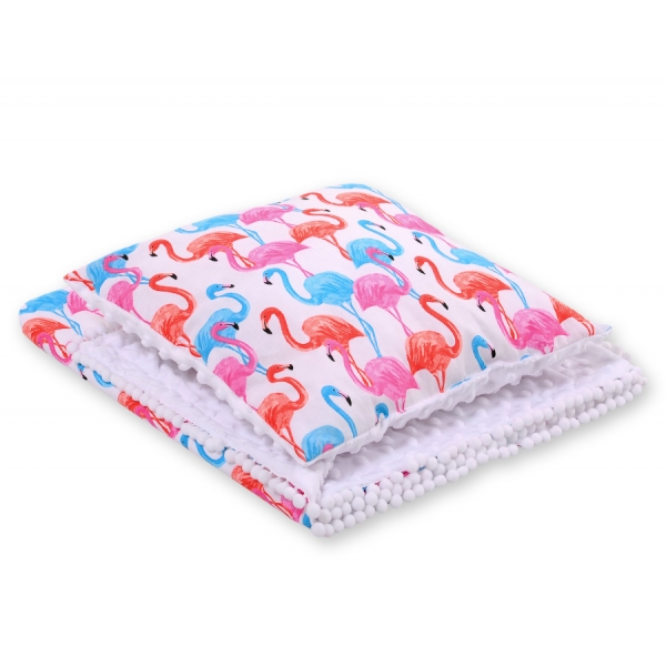 Set: Wendedecke doppelseitig + Kissen - Flamingo
