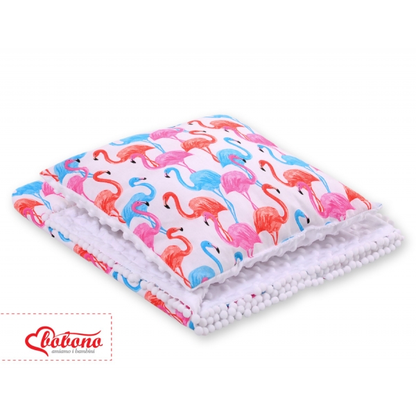Set: Wendedecke doppelseitig + Kissen - Flamingo