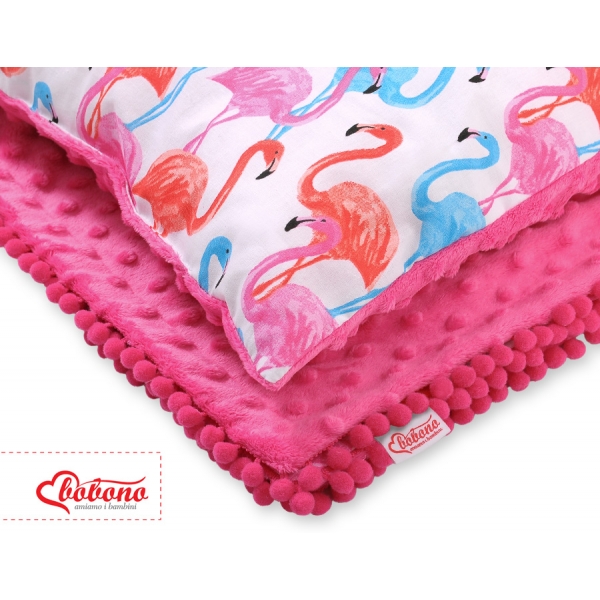 Set: Wendedecke doppelseitig + Kissen - Flamingo