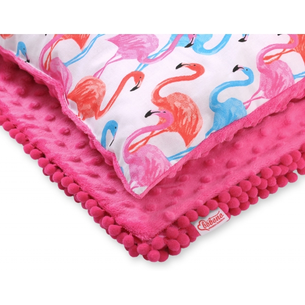 Set: Wendedecke doppelseitig + Kissen - Flamingo