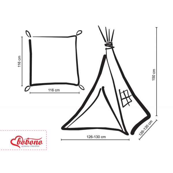 MEGA Set: Teepee Kinderspiel-Zelt+ Spielmatte+ Kissen + Schmuckfedern GRATIS! - Pastellblau