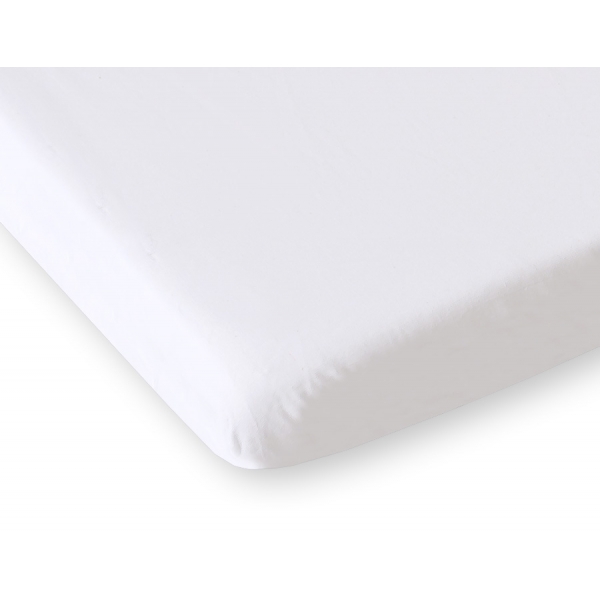 Spannbettlaken aus Baumwolle für Babybetten Baumwolle 140x70cm weiß