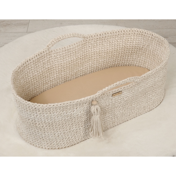Spannbettlaken Moseskorb 75x35 cm Beige