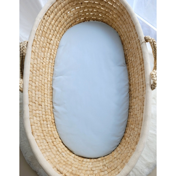 Spannbettlaken aus Baumwolle für Stubenwagen 75x35 cm - blau