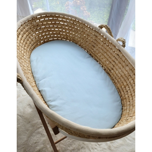 Spannbettlaken aus Baumwolle für Stubenwagen 75x35 cm - blau