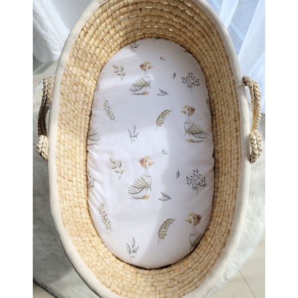 Spannbettlaken aus Baumwolle für Stubenwagen 75x35 cm - gooses