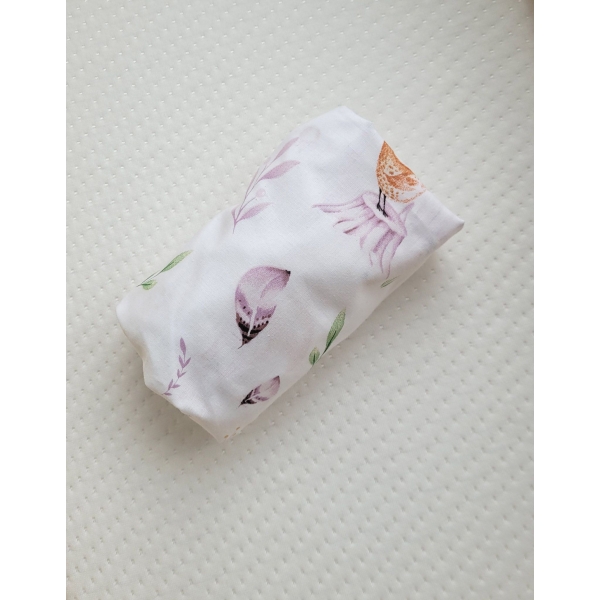 Spannbettlaken aus Baumwolle für Stubenwagen 75x35 cm - Wald Delikatesse
