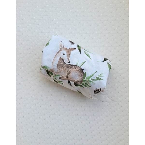 Spannbettlaken aus Baumwolle für Stubenwagen 75x35 cm - Woodland grün