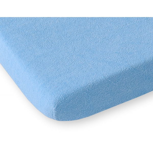 Spannbettlaken aus Frottee 120x60cm - Blau