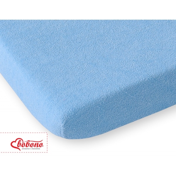 Spannbettlaken aus Frottee 120x60cm - Blau
