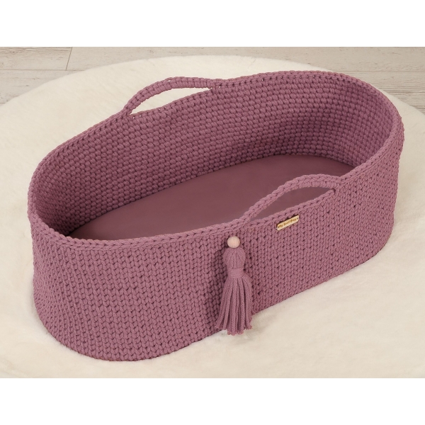 Spannbettlaken für Stubenwagen aus Baumwolle 75x35 cm - pastellviolett