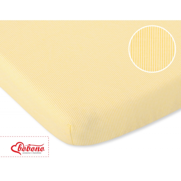 Spannbetttuch für Baby- und Kinderbetten Baumwolle 120x60cm gelbe Streifen