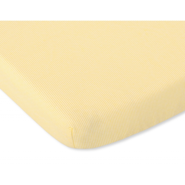 Spannbetttuch für Baby- und Kinderbetten Baumwolle 120x60cm gelbe Streifen