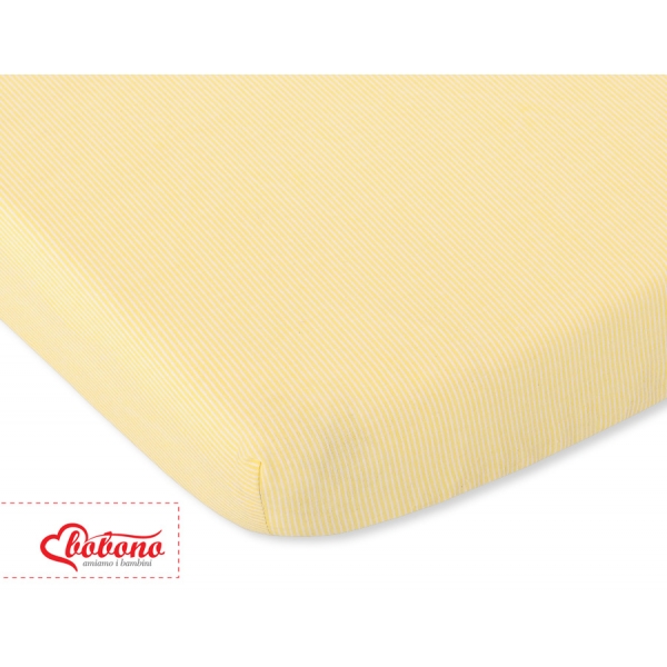 Spannbetttuch für Baby- und Kinderbetten Baumwolle 120x60cm gelbe Streifen