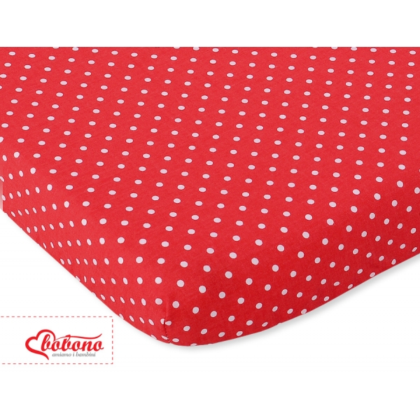 Spannbetttuch für Kinderbett 140x70cm Baumwolle 140x70cm Rot-Punktemuster