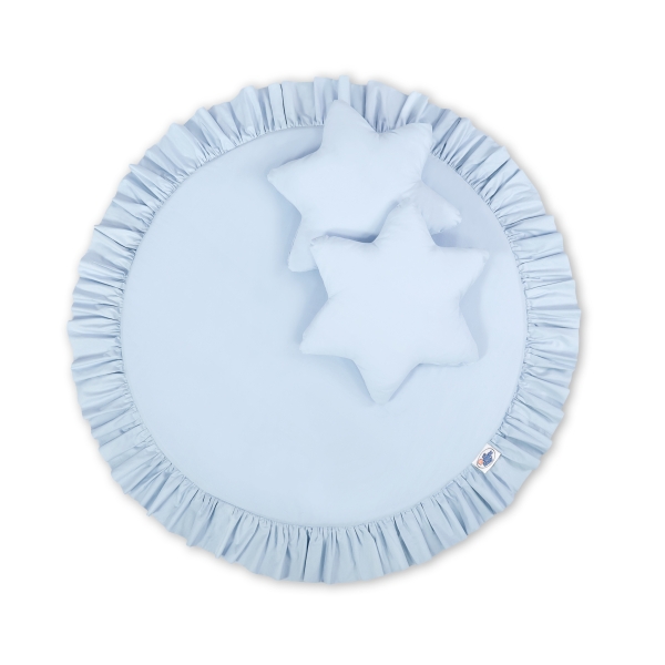Spielmatte mit Rüsche für Betthimmel  - blau