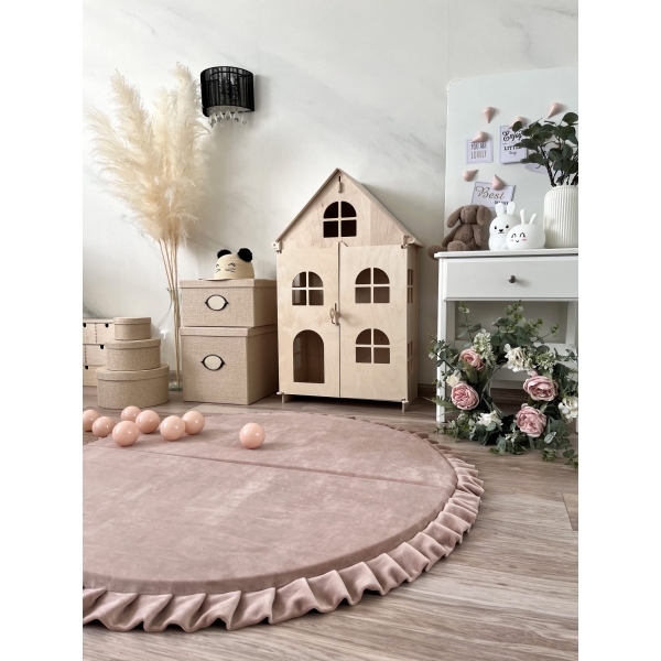Spielmatte Beige rund 105x105 cm VELVET