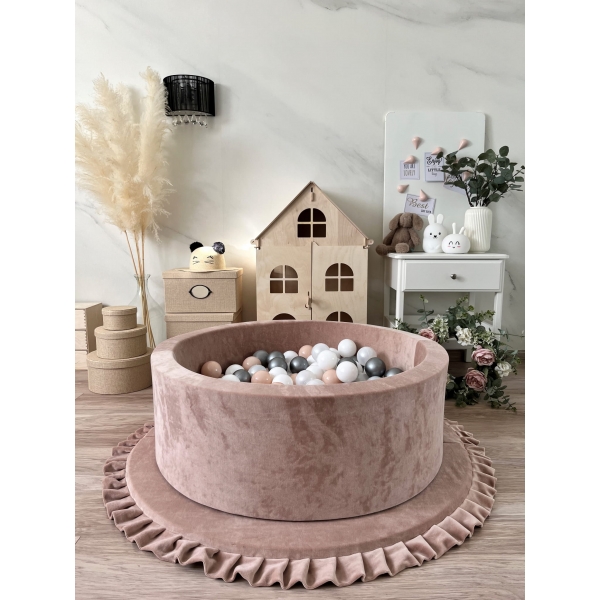 Spielmatte Beige rund 105x105 cm VELVET