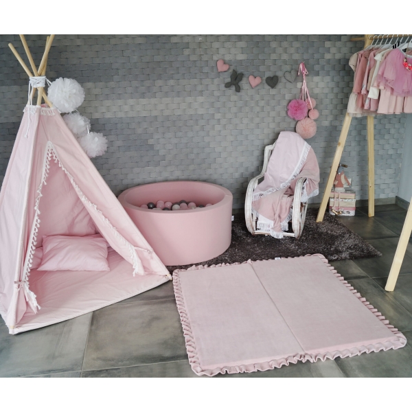 Spielmatte Quadrat Puderrosa 105x105 VELVET