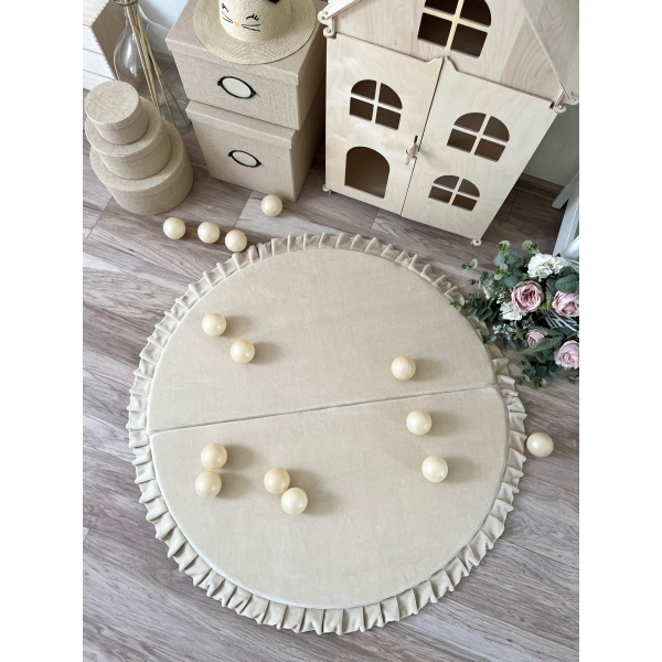 Spielmatte rund 105x105 cm VELVET Creme