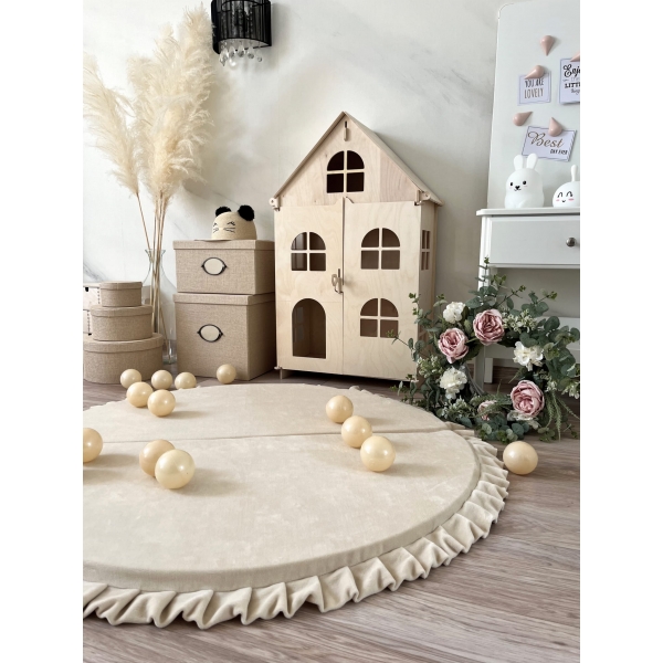 Spielmatte rund 105x105 cm VELVET Creme