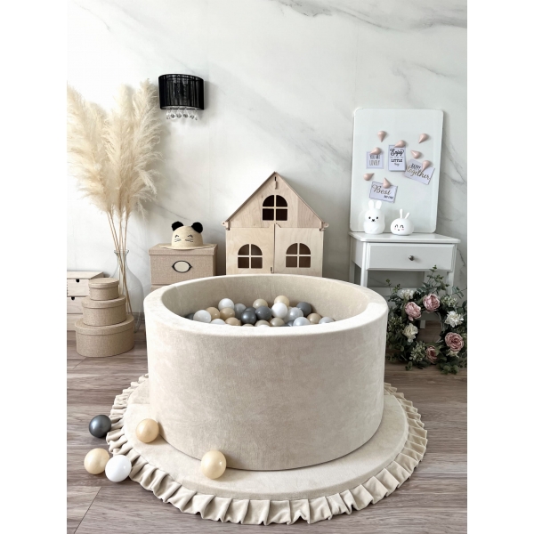 Spielmatte rund 105x105 cm VELVET Creme