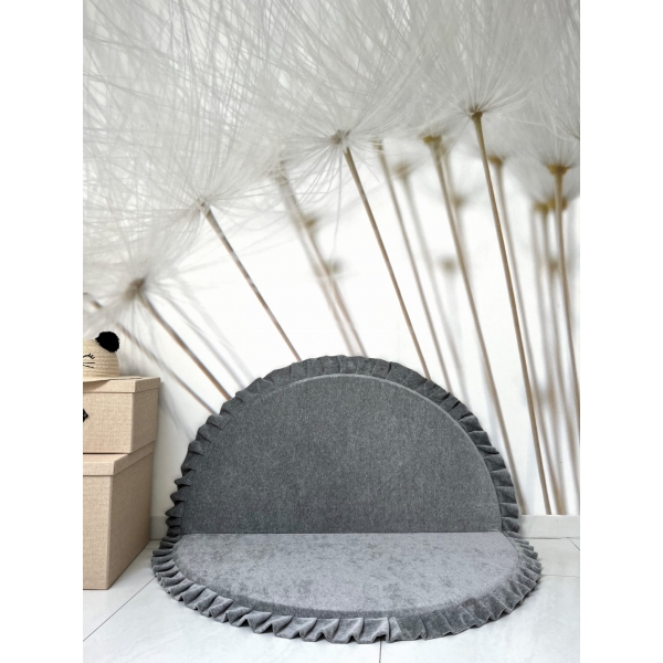 Spielmatte VELVET Grau rund 105x105
