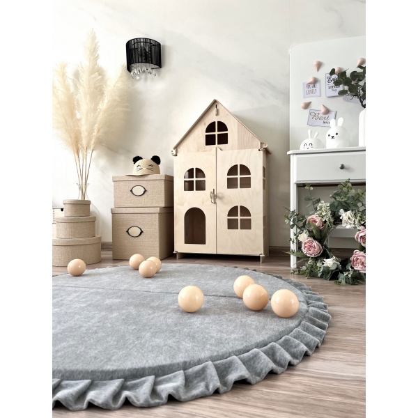 Spielmatte VELVET Grau rund 105x105