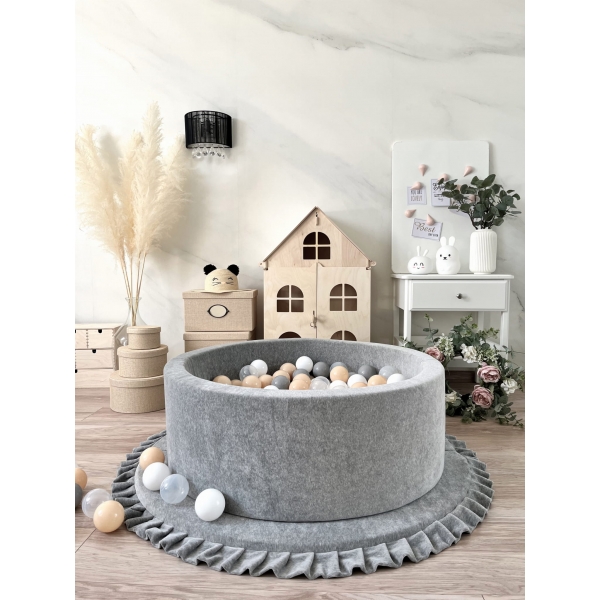Spielmatte VELVET Grau rund 105x105