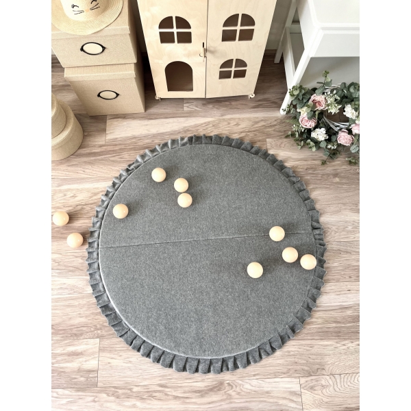 Spielmatte VELVET Grau rund 105x105