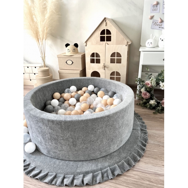 Spielmatte VELVET Grau rund 105x105