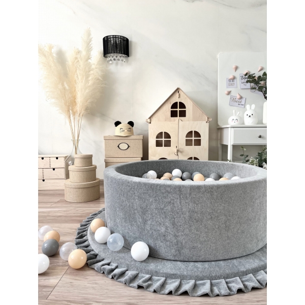 Spielmatte VELVET Grau rund 105x105