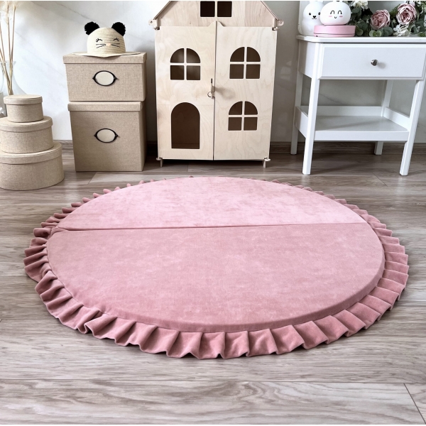 Bodenmatte für Babys aus rosa Samt Veltet