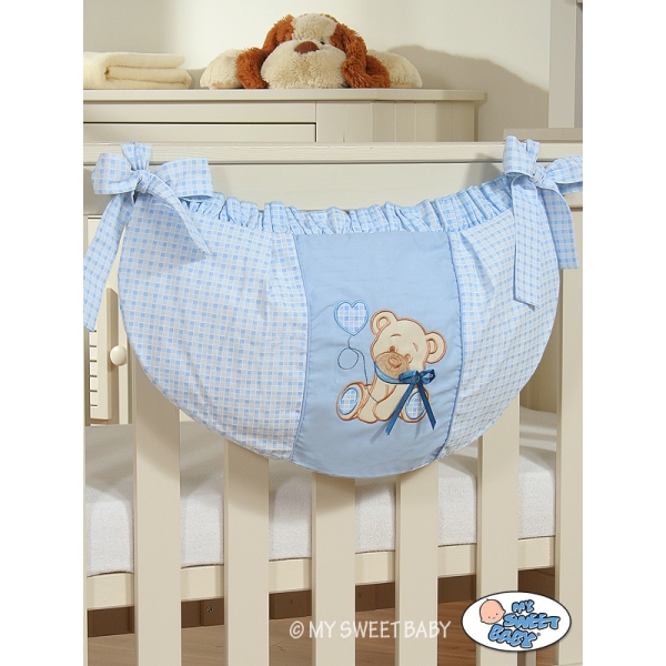 Spielzeugtasche - Bär mit Schleife blue