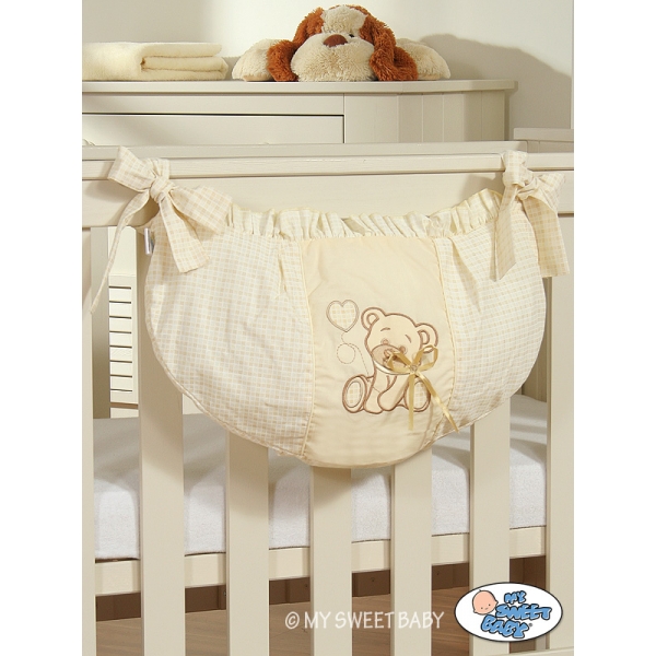 Spielzeugtasche - Bär mit Schleife creme