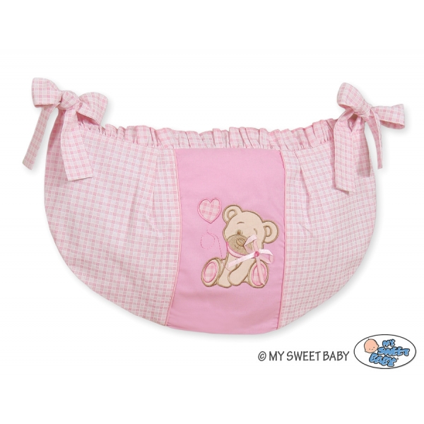 Spielzeugtasche - Bär mit Schleife rosa