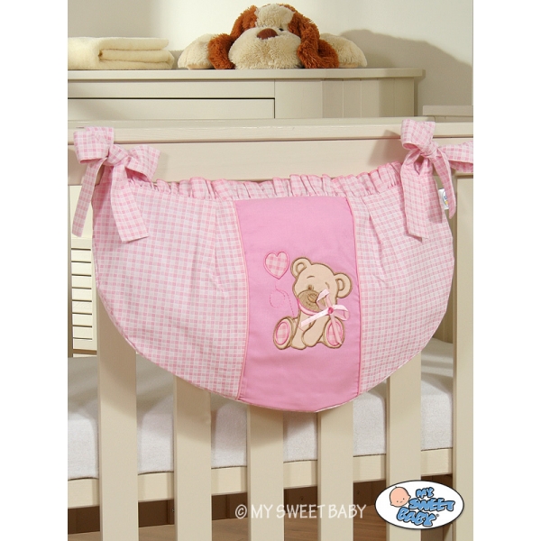 Spielzeugtasche - Bär mit Schleife rosa