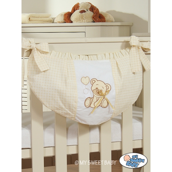 Spielzeugtasche - Bär mit Schleife weiß