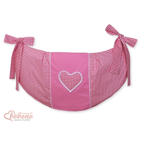 Spielzeugtasche - Hängende Herzen dunkel rosa kariert