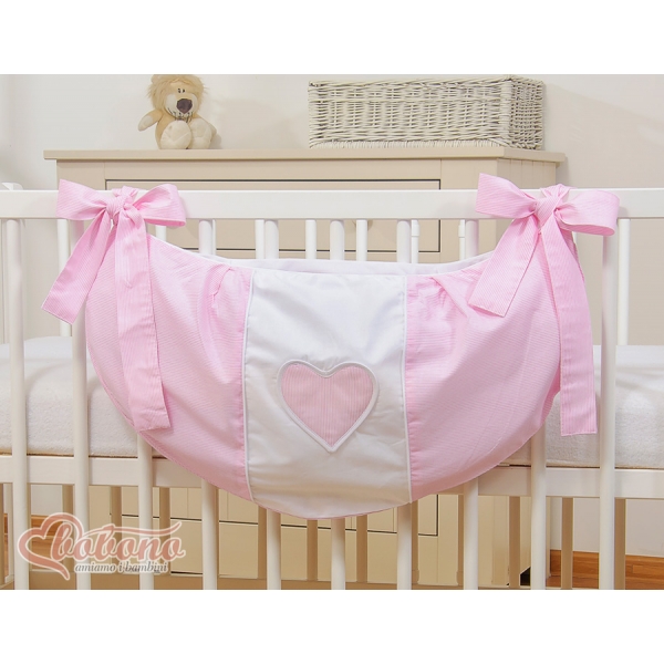 Spielzeugtasche - Hängende Herzen rosa gestreift
