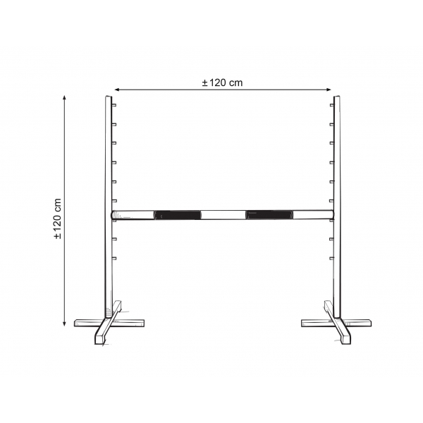 Sprunghindernis für Hobby-Pferd 120cm Stange 50mm - schwarz