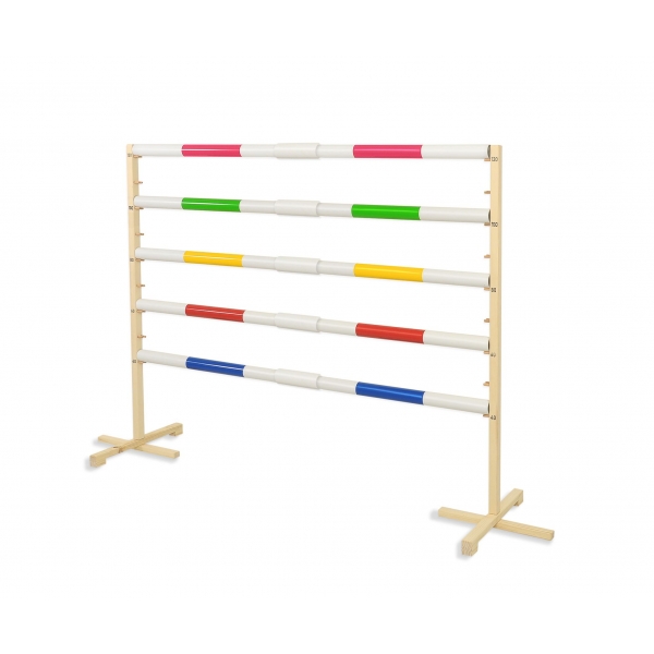 Sprunghindernis für Hobby-Pferd 160 cm mit zwei Stangen 50mm - gelb
