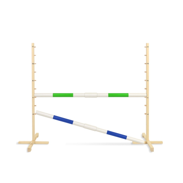 Sprunghindernis für Hobby-Pferd 160 cm mit zwei Stangen 50mm - grün