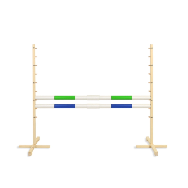 Sprunghindernis für Hobby-Pferd 160 cm mit zwei Stangen 50mm - grün