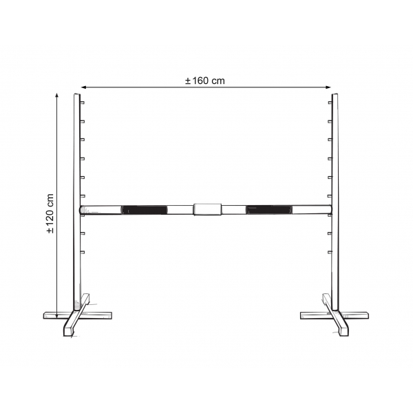Sprunghindernis für Hobby-Pferd 160 cm mit zwei Stangen 50mm - grün