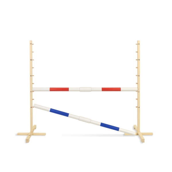 Sprunghindernis für Hobby-Pferd 160 cm mit zwei Stangen 50mm - rot