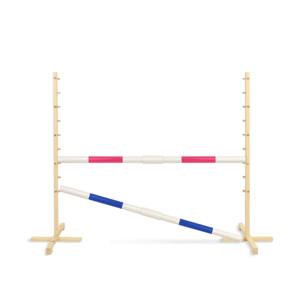 Sprunghindernis für Steckenpferd 160 cm mit zwei Stangen 50mm - pink